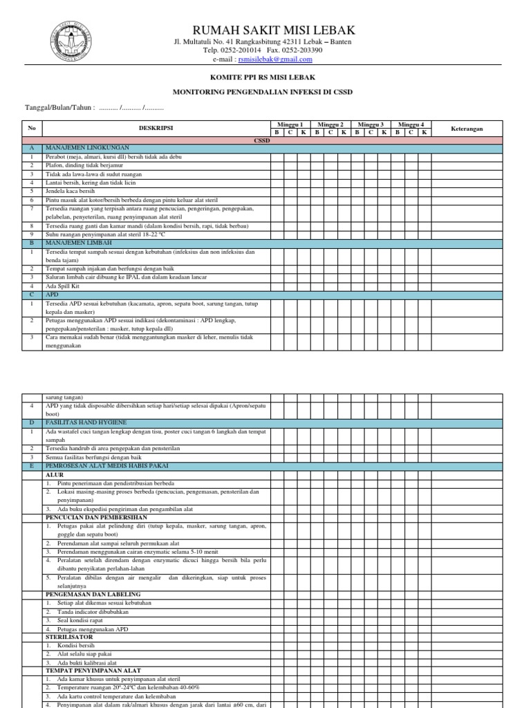 Lembar Monitoring CSSD New | PDF