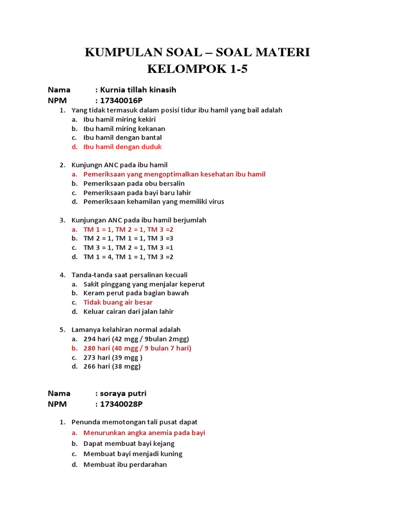 Contoh Soal Kasus Malaria Pada Ibu Hamil Contoh Soal Terbaru