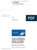 Calcular o Backlog de um serviço de manutenção