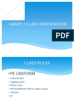 Grade 7 Class Orientation