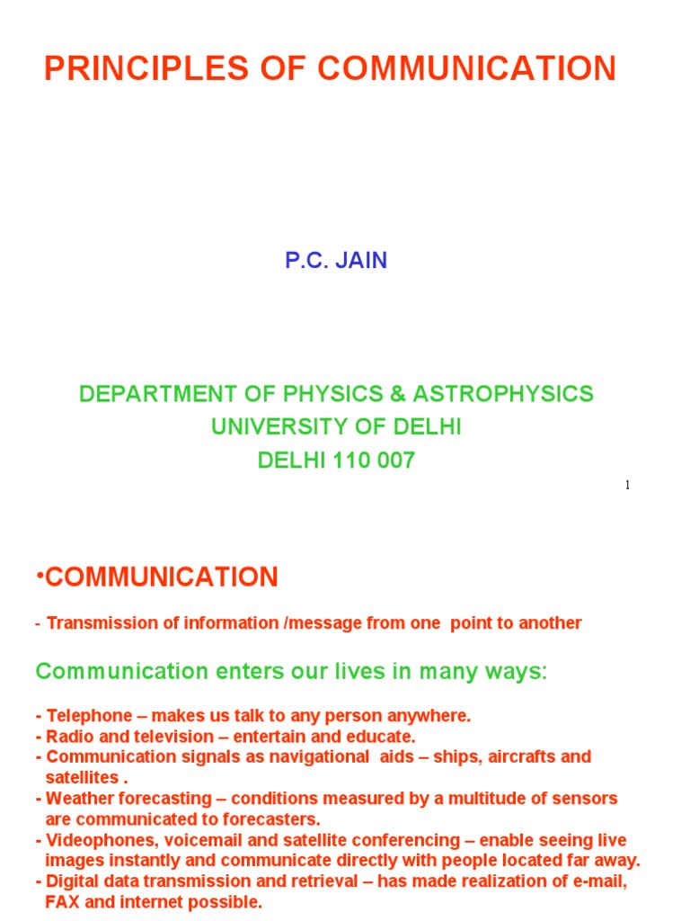 Principles of Communication Systems | PDF | Modulation | Transmission ...