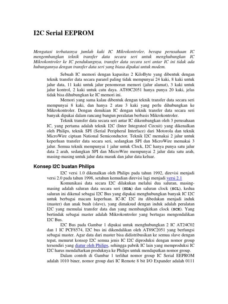 Memahami I2C dan EEPROM 24C08 | PDF | Teknologi & Rekayasa