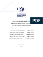 Facultad de Ingeniería Civil: Profesor: Sanchez Navarro, Alex Manuel Curso: Transportation Engineering Alumno