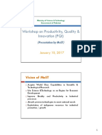 Workshop On Productivity, Quality & Innovation (Pqi) : Vision of Most