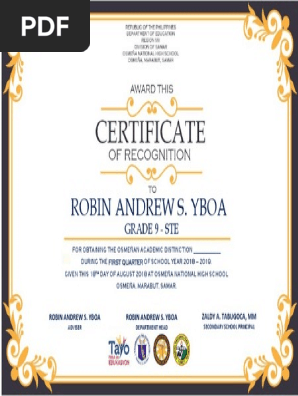 Certificate