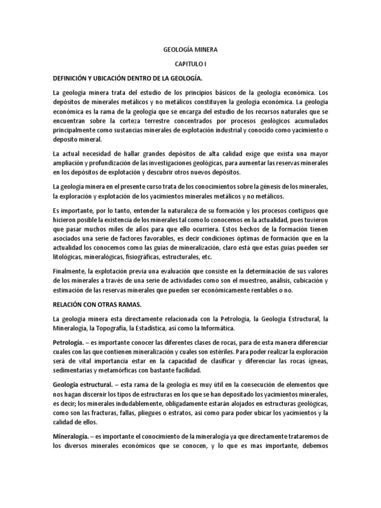 Introducción a la Geología Minera | PDF | Corteza (Geología) | Roca ...