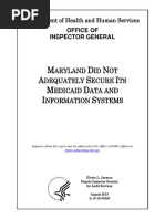 HHS Report On Security State of Maryland Medicaid Data and Information System