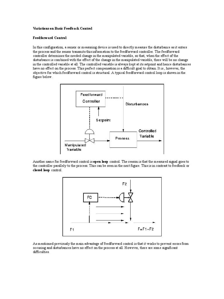 Variations On Basic Feedback Control PDF Control Theory Emergence