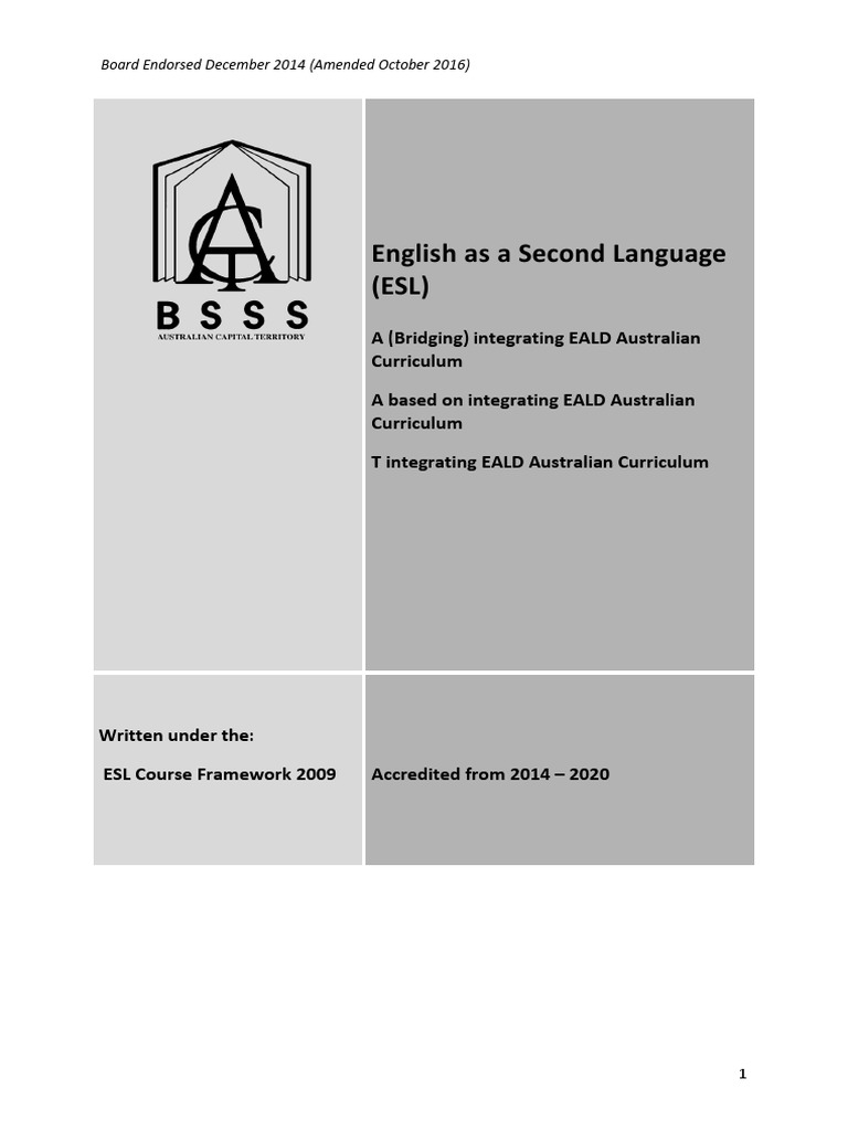 ESL Framework WEB | PDF | Educational Assessment | English As A Second ...