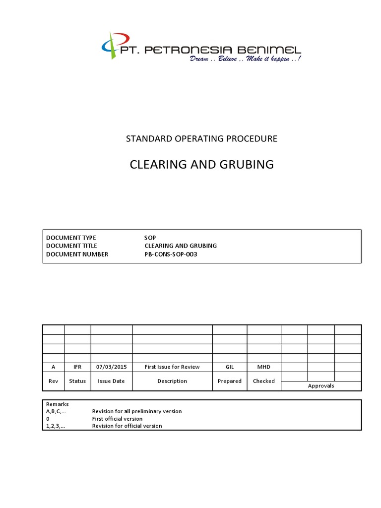 Standard Operating Procedure for Efficient and Safe Site Clearing and ...