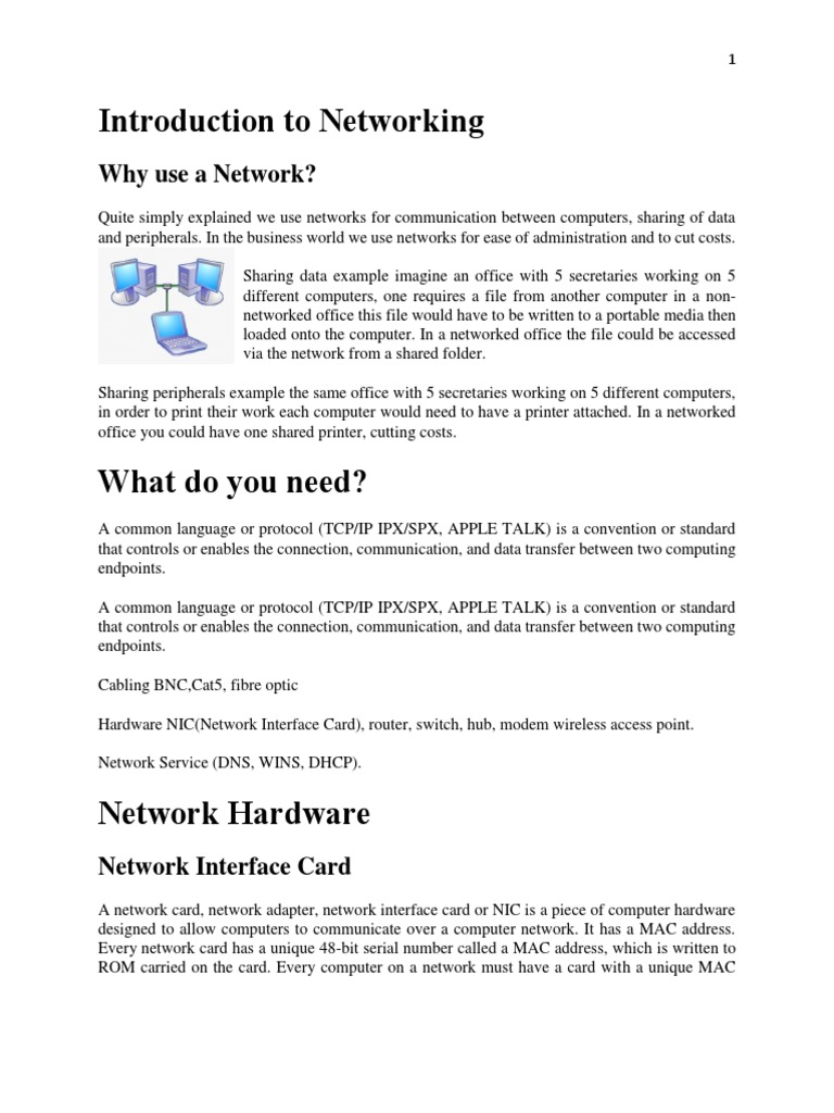 Introduction to networking pdf network switch computer network