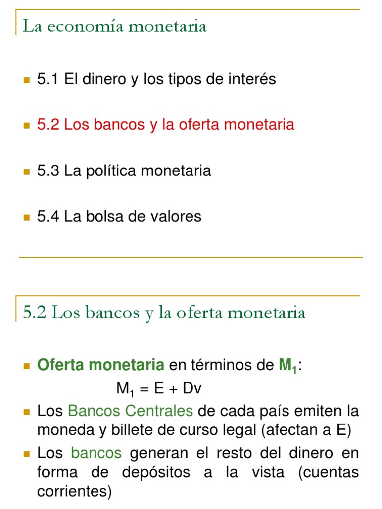 Funcionamiento de la oferta monetaria | PDF | Oferta de dinero | Bancos