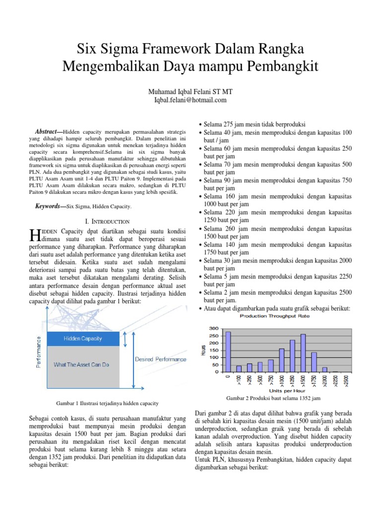 Six Sigma Framework Dalam Rangka Mengembalikan Daya Mampu Pembangkit