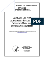 Alabama Did Not Adequately Secure Its Medicaid Data and Information Systems