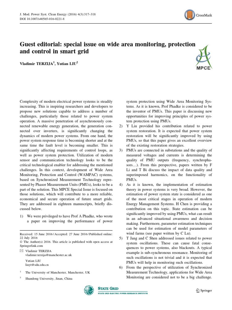 WAMPAC Systems in Smart Grid Advances | PDF | Electrical Grid ...