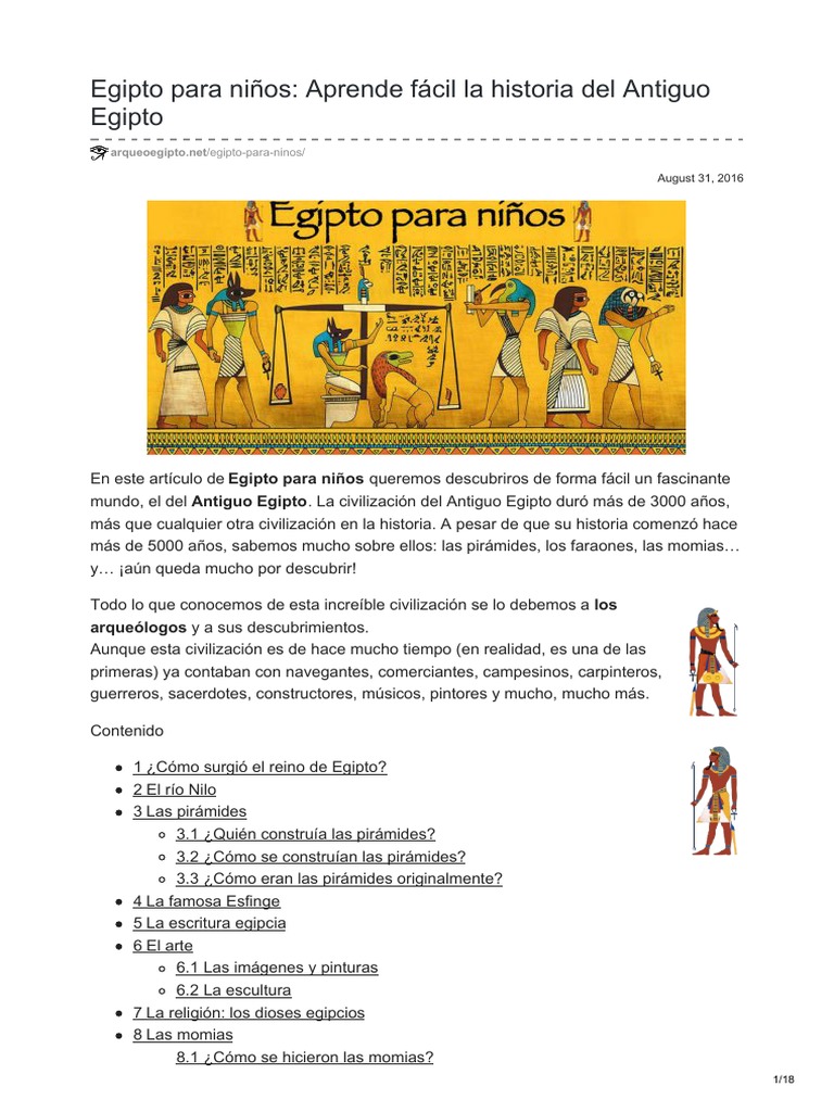Antiguo Egipto para Niños 33 PDF, PDF, Antiguo Egipto