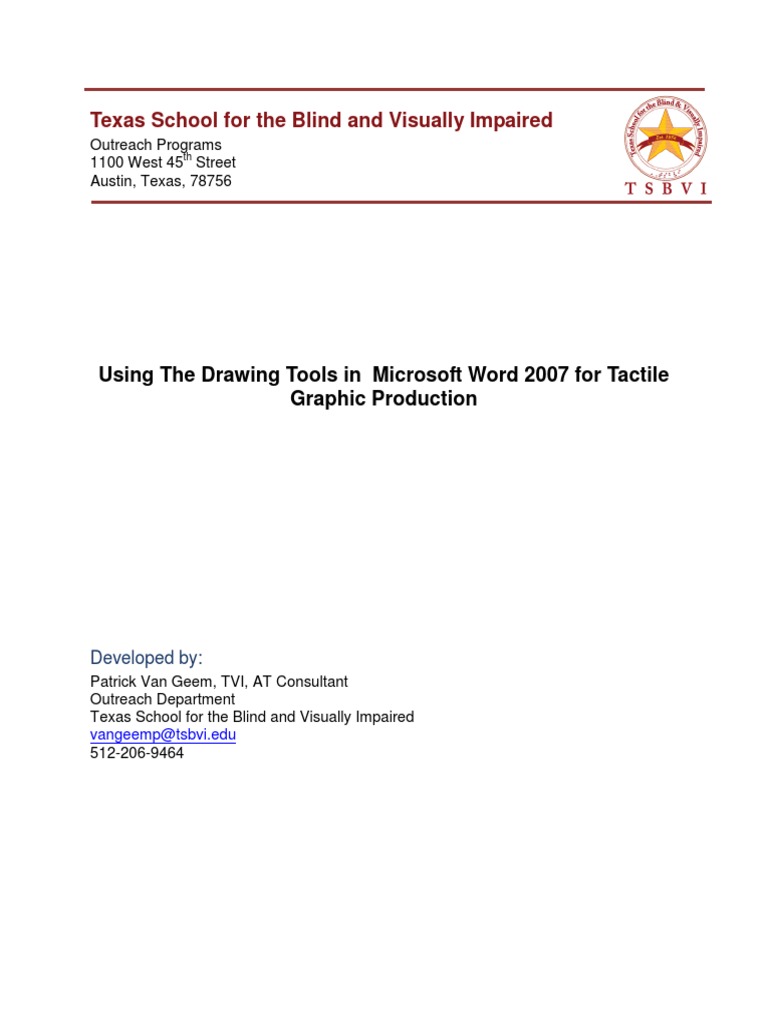Tactile Graphics in Word 2007 Guide | PDF | Microsoft Word | Cartesian ...