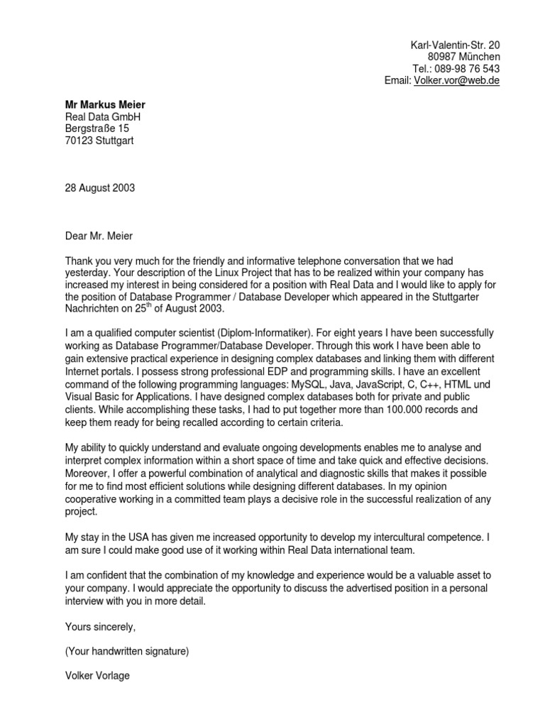 Bewerbung auf Englisch internationale Karriere