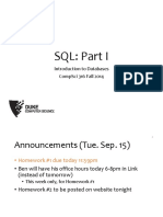 SQL: Part I: Introduction To Databases Compsci 316 Fall 2014