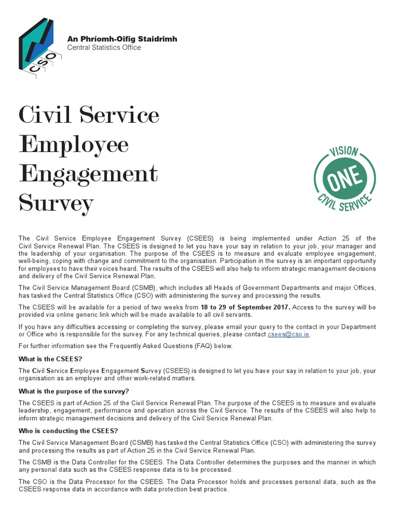 Administering the Civil Service Employee Engagement Survey The Central
