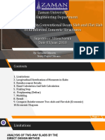 Zaman University Civil Engineering Department Comparison Between Conventional Beam Slab and Flat Slab of Reinforced Concrete Structures