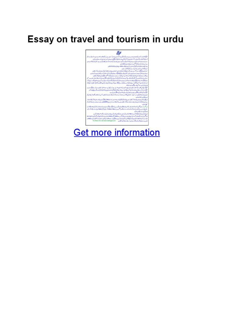 Essay on travel and tourism in urdu.pdf Urdu Tourism