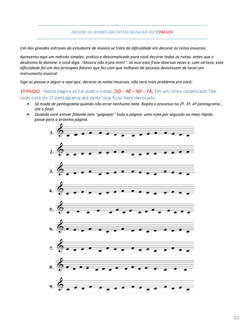 Decore Notas Musicais em 5 Passos | PDF | Musicologia | Notação