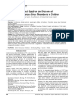 Clinical Spectrum and Outcome of Cerebral Venous Sinus Thrombosis in Children