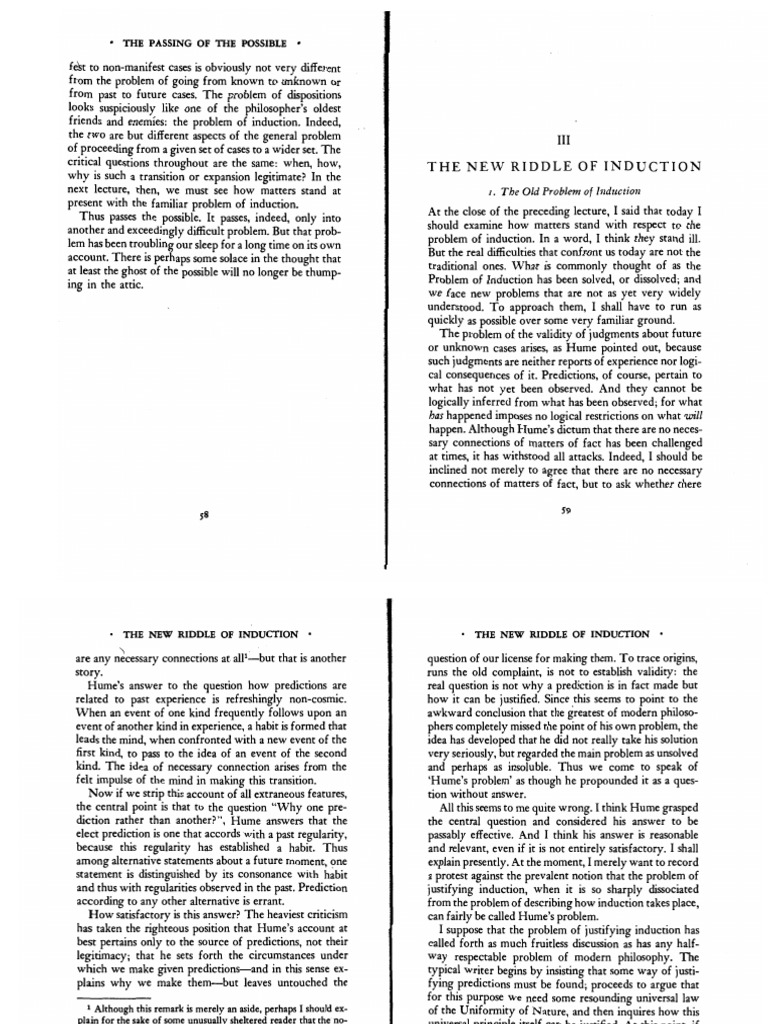 Goodman, N. - The New Riddle of Induction PDF | PDF | Inductive ...