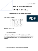 Program de Recuperare Matematica III A