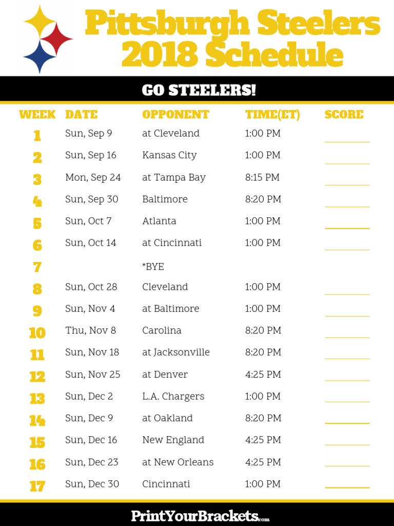 Go Steelers!: Printyourbrackets | PDF