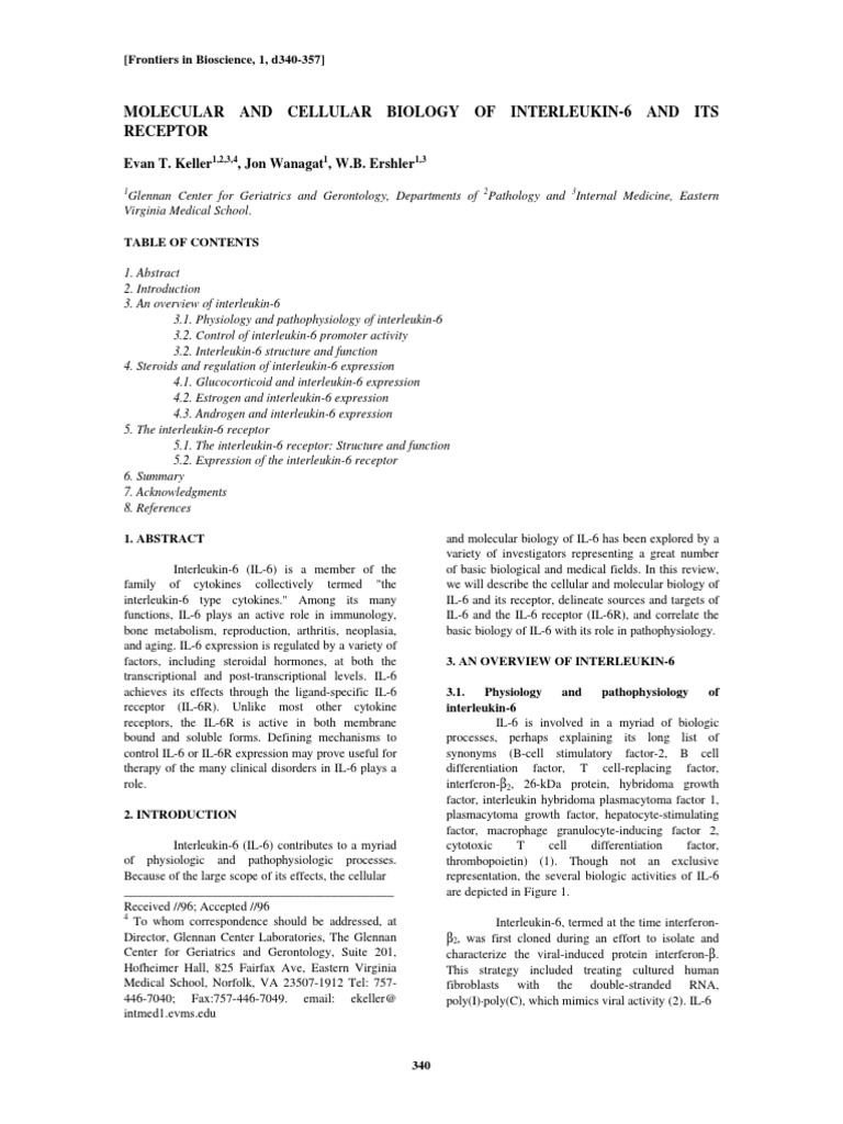 Interleukin-6: Biology and Regulation | PDF | Interleukin 6 | Nf κb