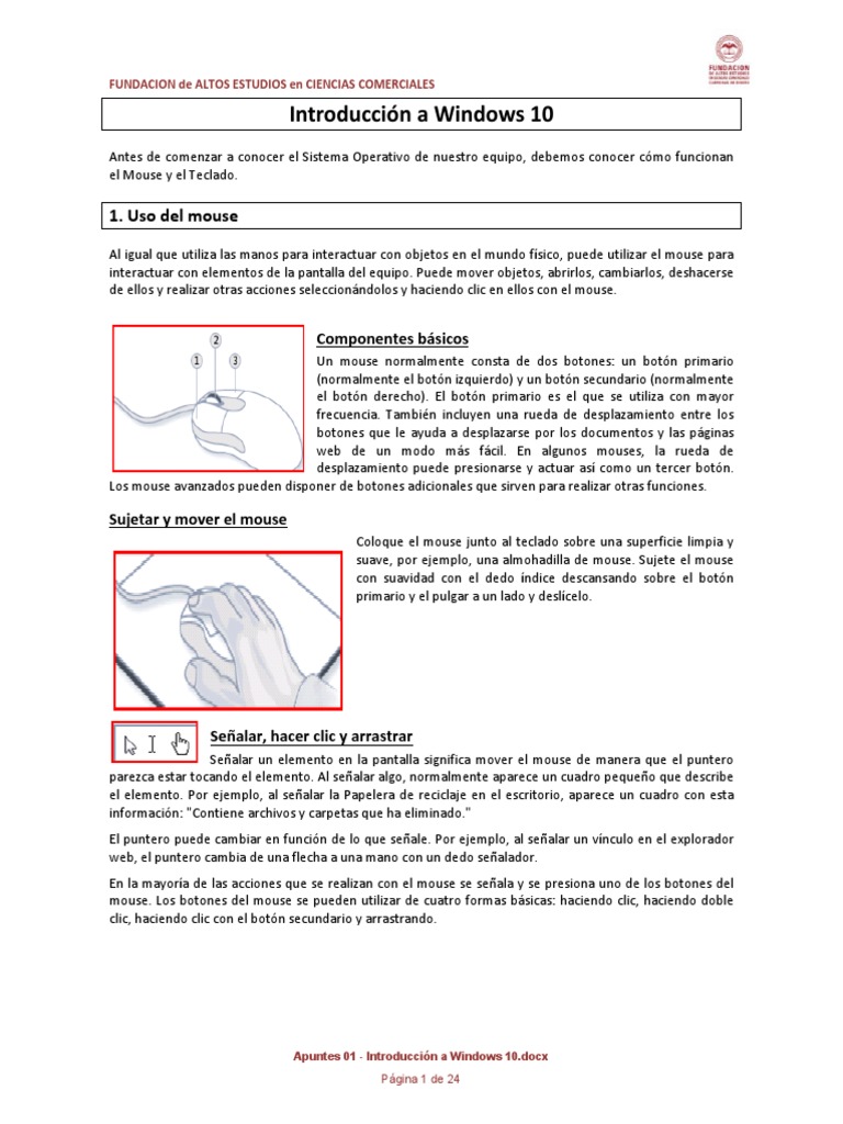Guía Básica de Windows 10 | PDF | Point and Click | Ventana (informática)
