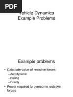 Vehicle Dynamics Example Problems