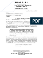 Carta Notarial Fernando Gallardo Pago de Deuda - Julio Cesar Choque Cota