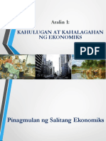 1 - Aralin BLG 1 - Kahulugan at Kahalagahan NG Ekonomiks - 2018