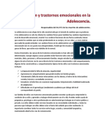 Depresión y Trastornos Emocionales en La Adolescencia