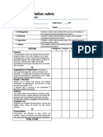 Oral Presentation Rubric: Literatura Infantil (20%)