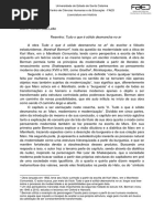 Resenha Capítulo II. Tudo o que é sólido desmancha no ar