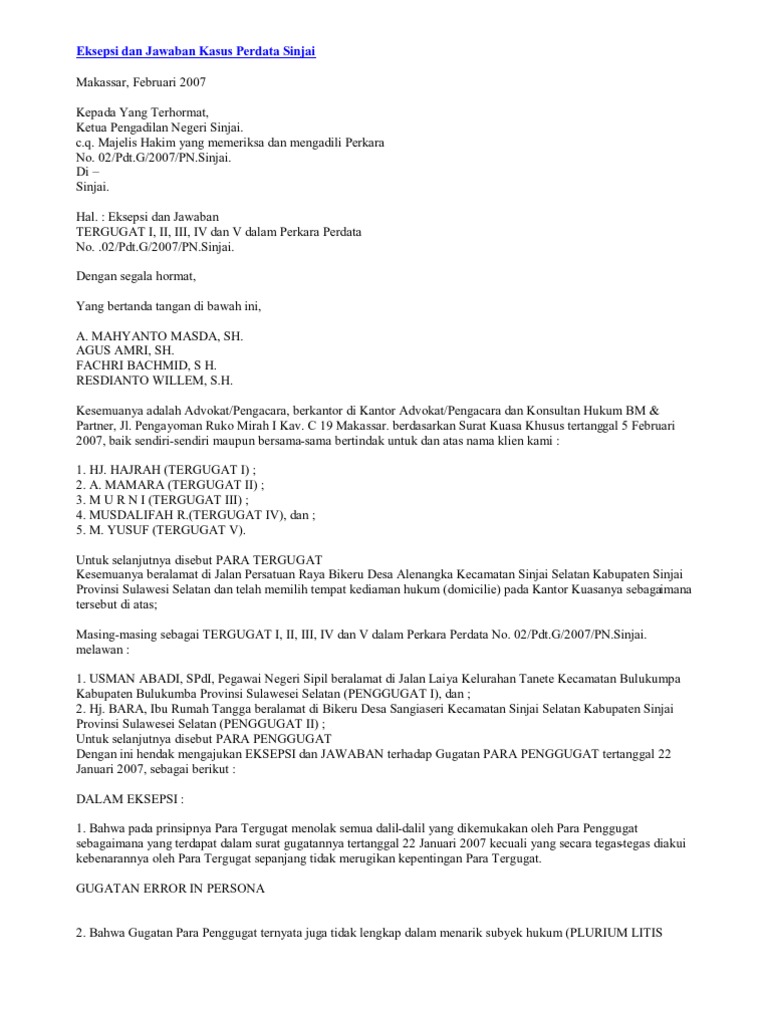Contoh Surat2 Haper