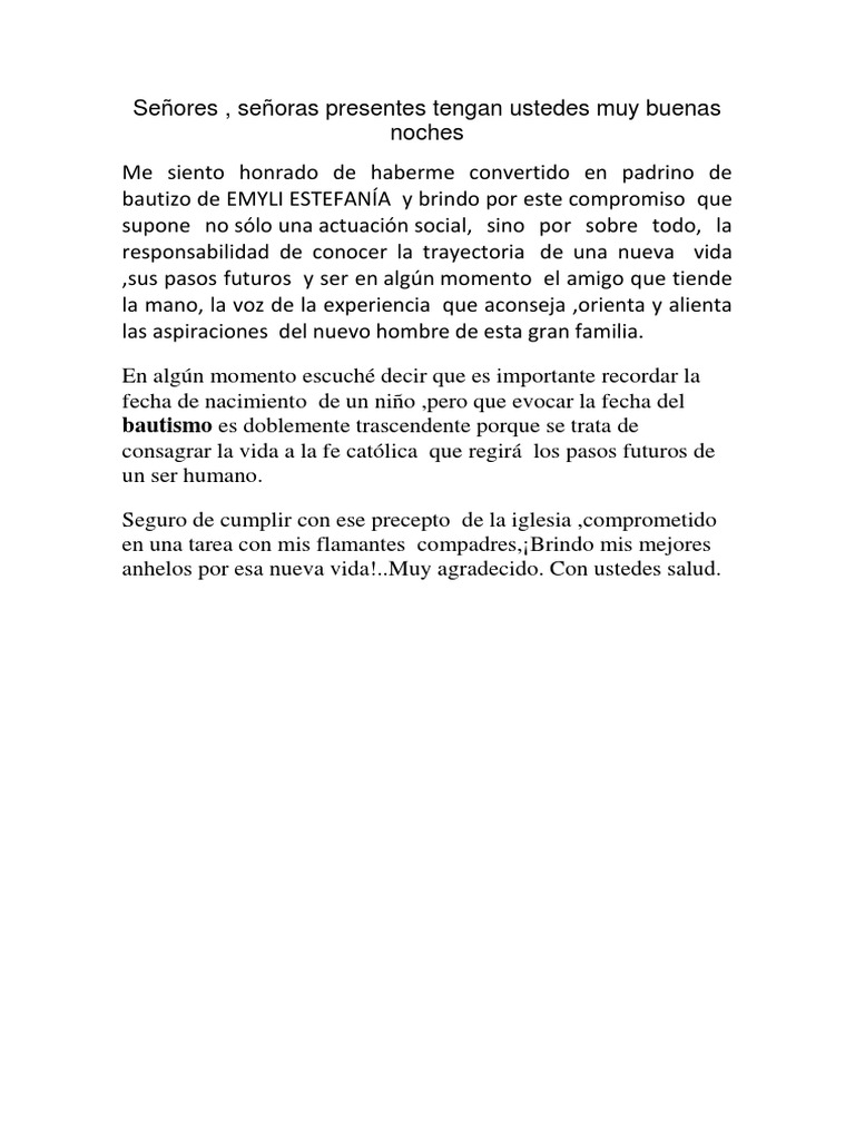 Brindis Bautizo | PDF