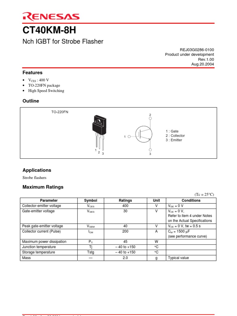 CT40KM 8H | PDF | Mosfet | Electrical Components