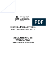 Reglamento de Evaluacion Lasalle 2015-2016