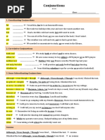 Conjunctions: Name: Class