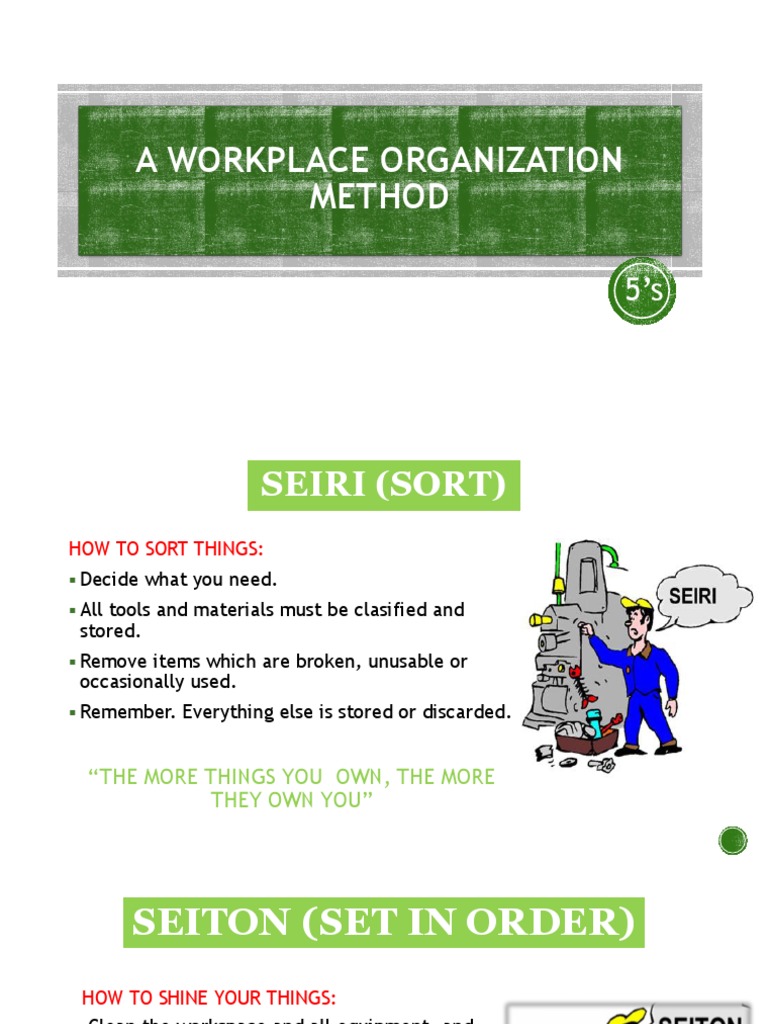 Workplace Organization: The 5S Method | PDF