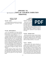 Appendix Vii Qualifications of Concrete Inspection Personnel