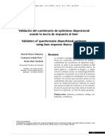 Validación Del Cuestionario de Optimismo Disposicional PDF