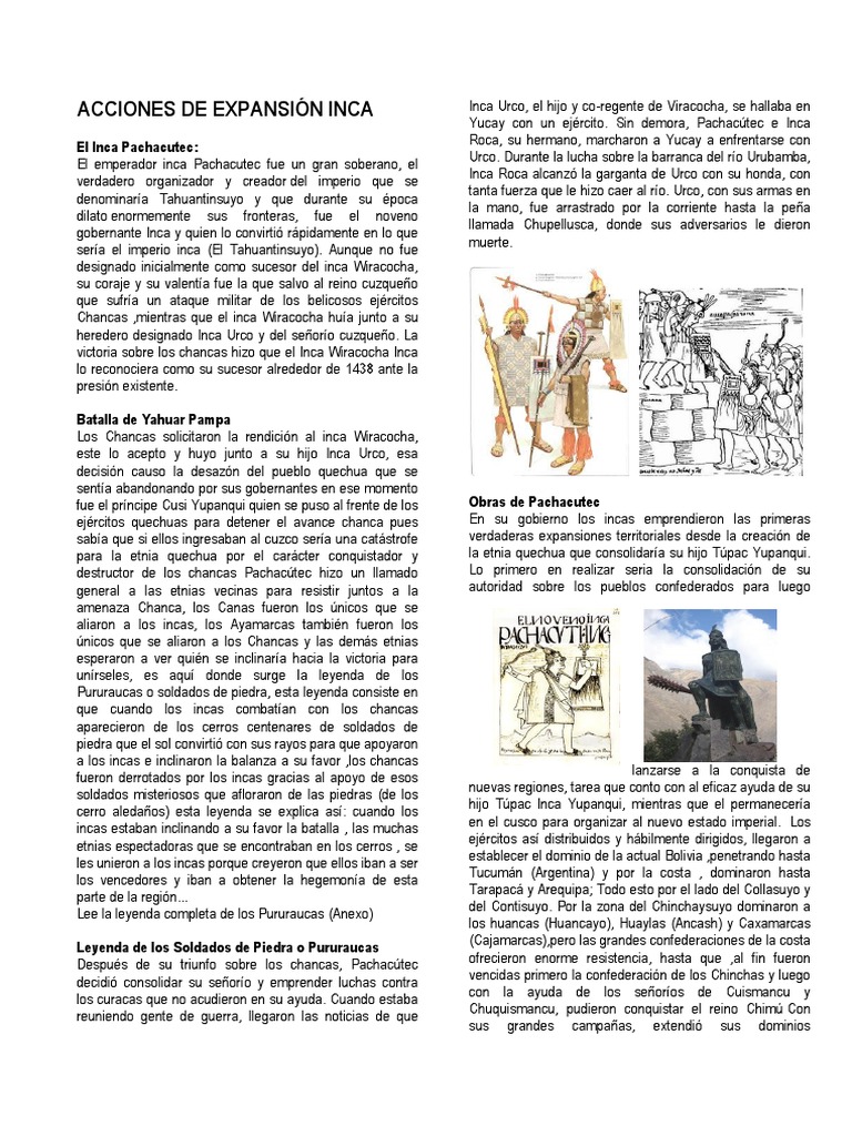 Acciones Expansión Inca | PDF | Imperio Inca | América del Sur