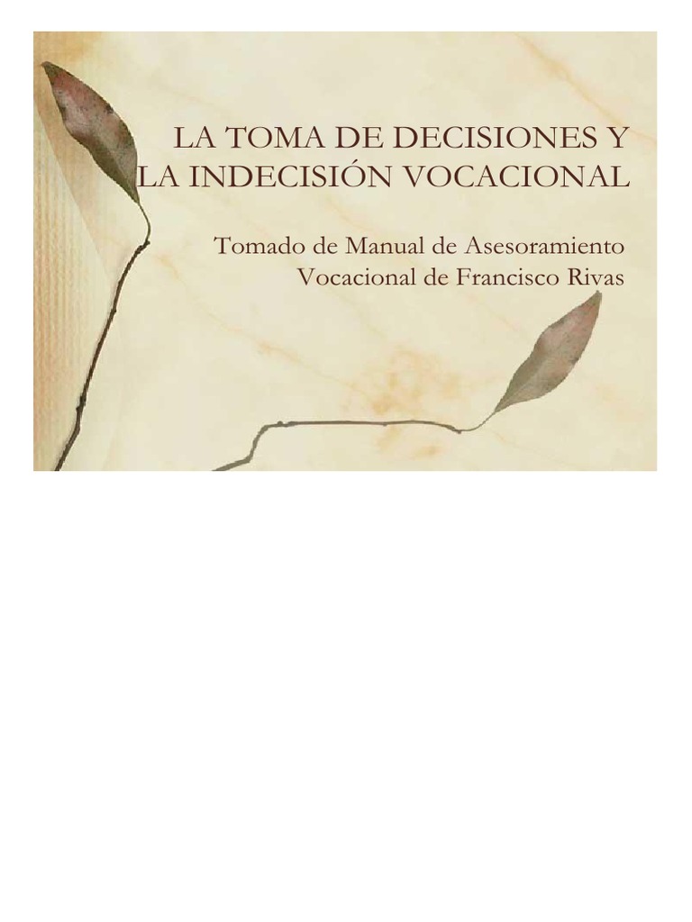 Estrategias y Factores en Decisión Vocacional | PDF | Toma de ...