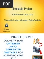 Timetable Project: Commenced: April 2013